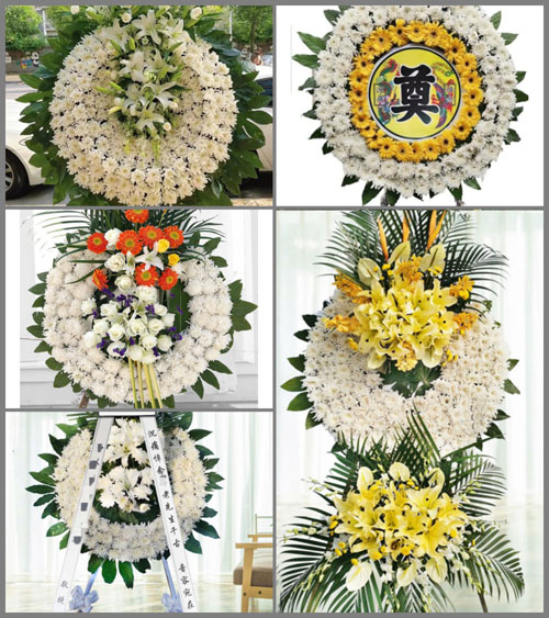 四川成都彭州市桂花镇灯塔村花圈速递